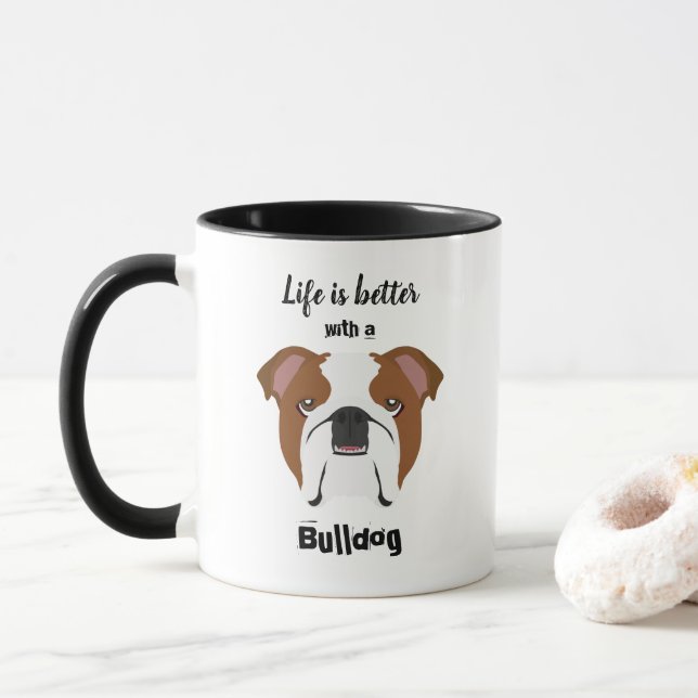Mug de café Bulldog britannique (Avec donut)