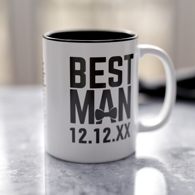 Mug de café Cadeau du garçon d'honneur (Perfect wedding gift for your Best Man. Just add his name and your wedding date)