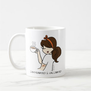 Mug de café caféiné et vacciné personnalisé