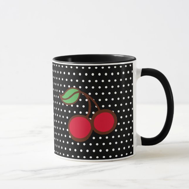 Mug de café cerise rétro (Droite)