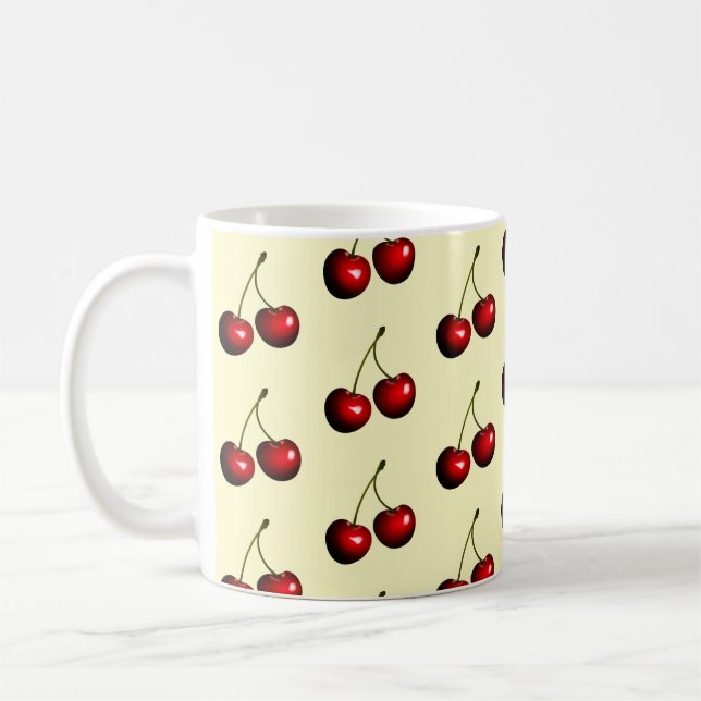 Mug de café cerise sucrée - Vos couleurs (Gauche)