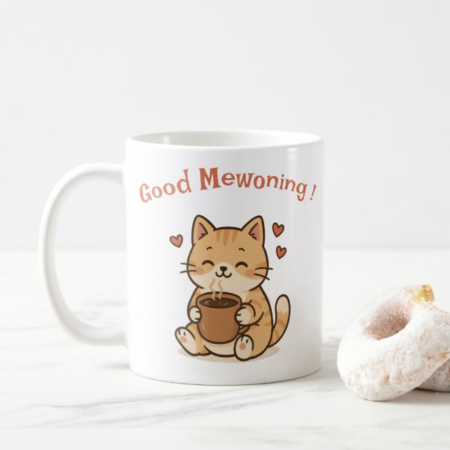 Mug de café Chat Mignon Cadeau pour les Amateurs d (Avec donut)