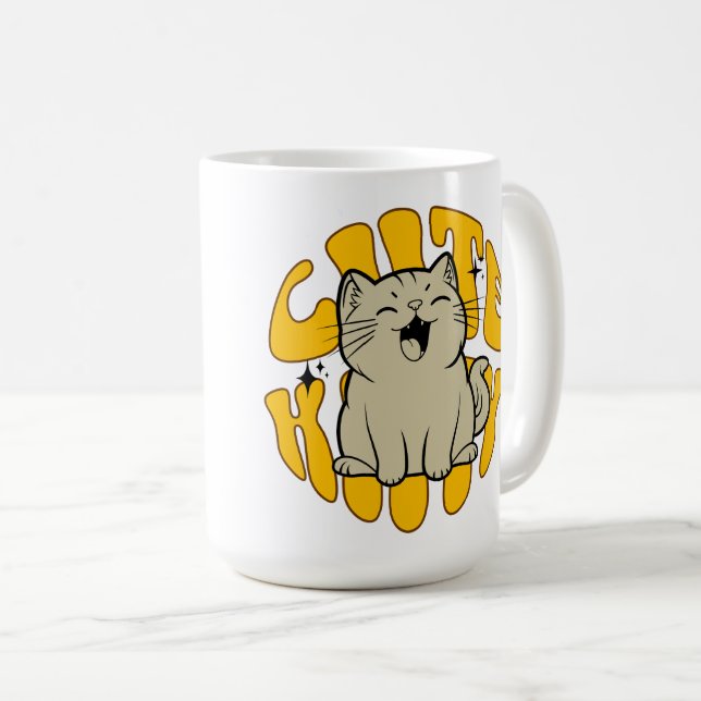Mug de café Chaton Mignon (Devant droit)