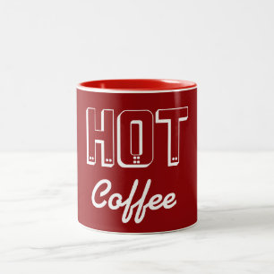 Mug de café chaud rouge rétro