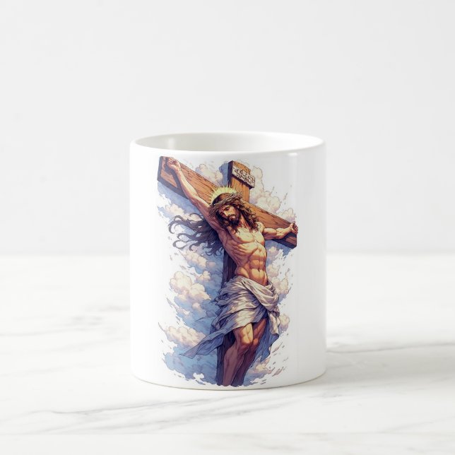 Mug de café chrétien Jésus sur la Croix (Centre)