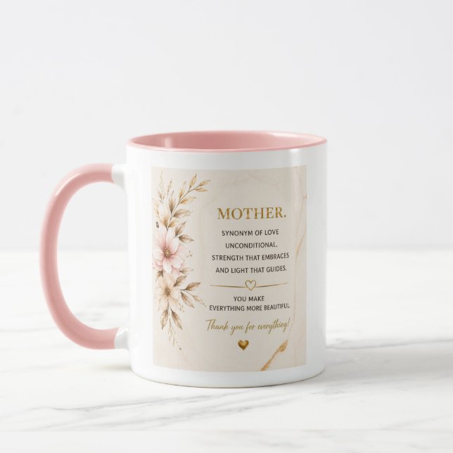 Mug de café Citation Luxe Or pour Maman (Gauche)