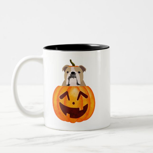 Mug de café Citrouille Bulldog (Gauche)