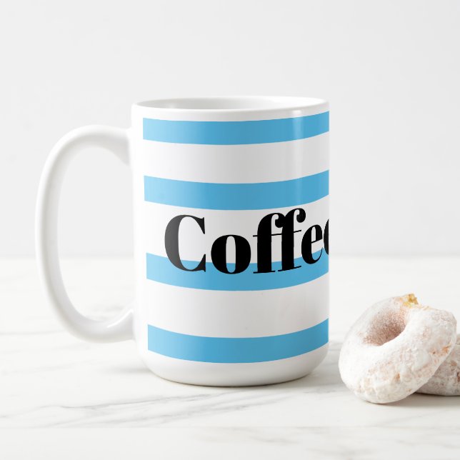 Mug de café classique - Boucles bleues (Avec donut)