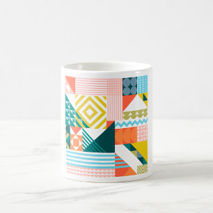 Mug de café coloré géométrique à motifs