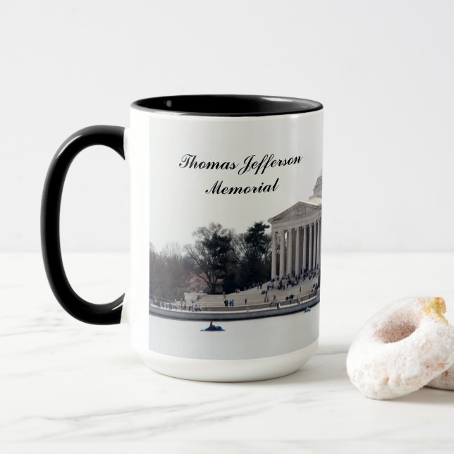 Mug de café commémoratif Thomas Jefferson (Avec donut)
