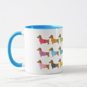 Mug de café Dachshunds coloré