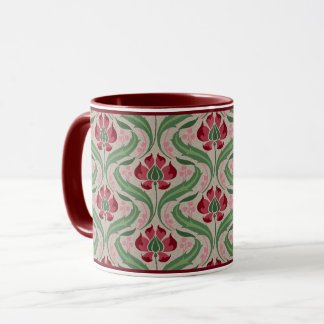 Mug de café Damask Fleur sauvage rose