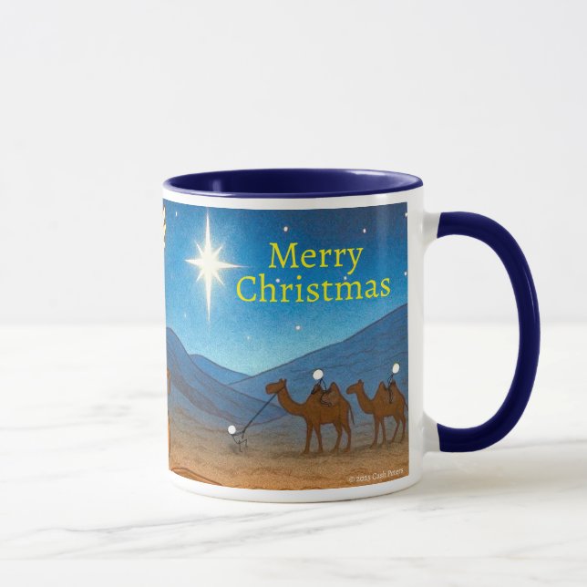 Mug de café de 11 oz Holy Night Selfie Noël (Droite)