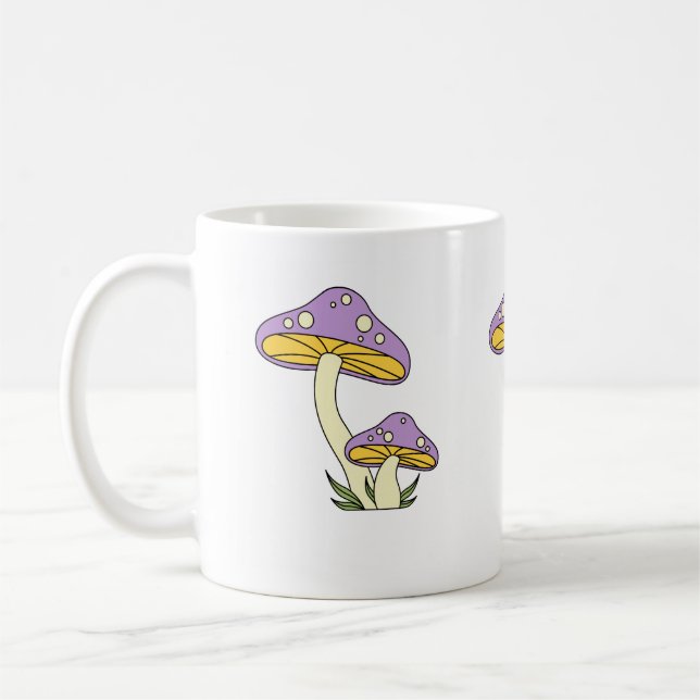 Mug de café de champignons violets (Gauche)