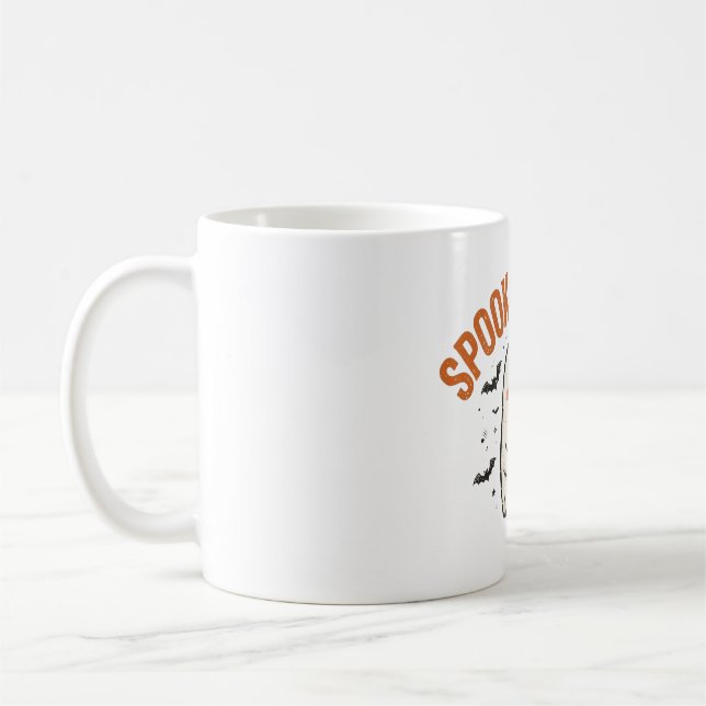 Mug de café de fantôme mignon de saison effrayant  (Gauche)