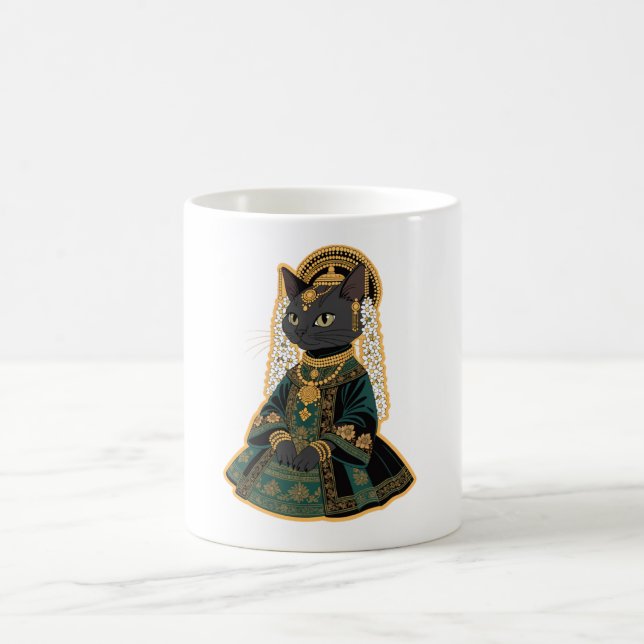 Mug de café de la déesse de mariage au chat gris (Centre)