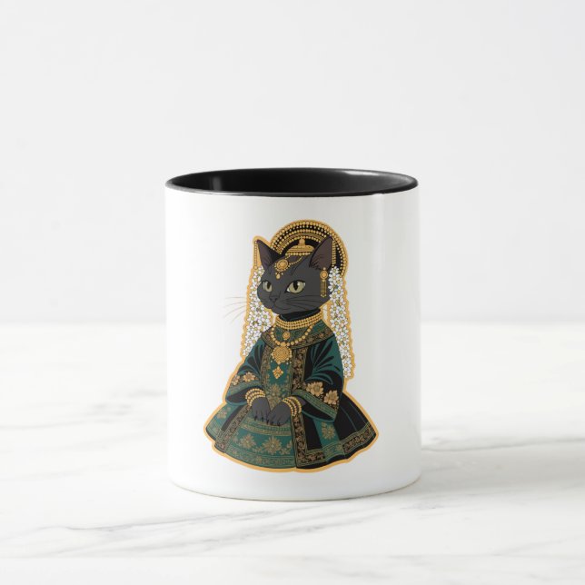 Mug de café de la déesse de mariage au chat gris (Centre)