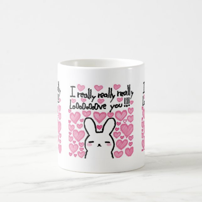 Mug de café de la Saint-Valentin avec un lapin mig (Centre)