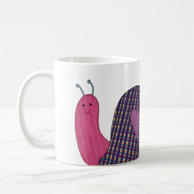 Mug de café de l'escargot rose (Gauche)