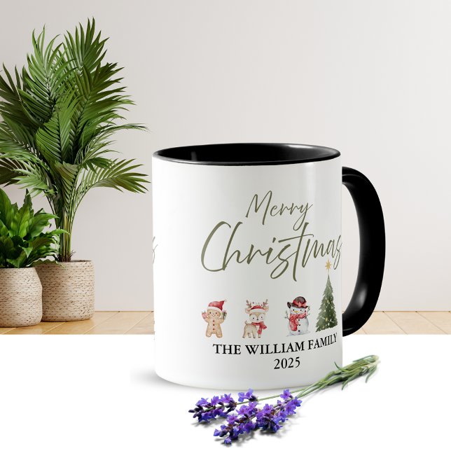 Mug de café de Noël à l'aquarelle (Christmal design)