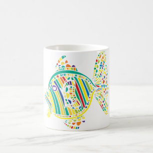 Mug de café de poisson coloré Abstrait