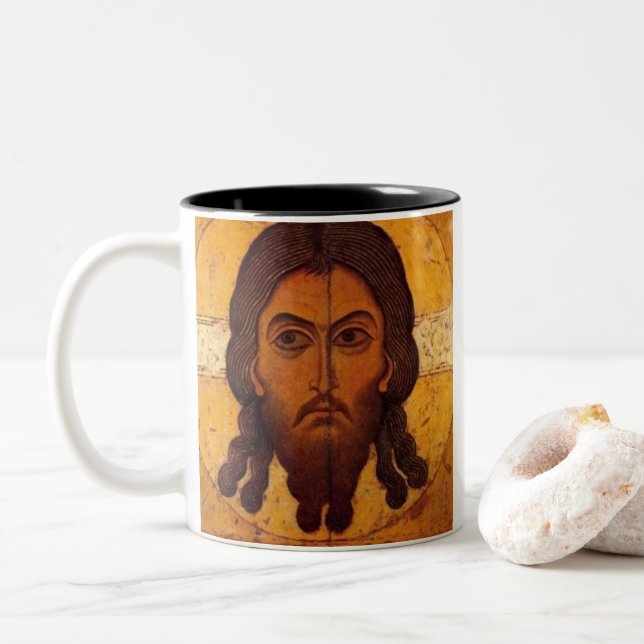 Mug de café de prière byzantine orthodoxe (Avec donut)