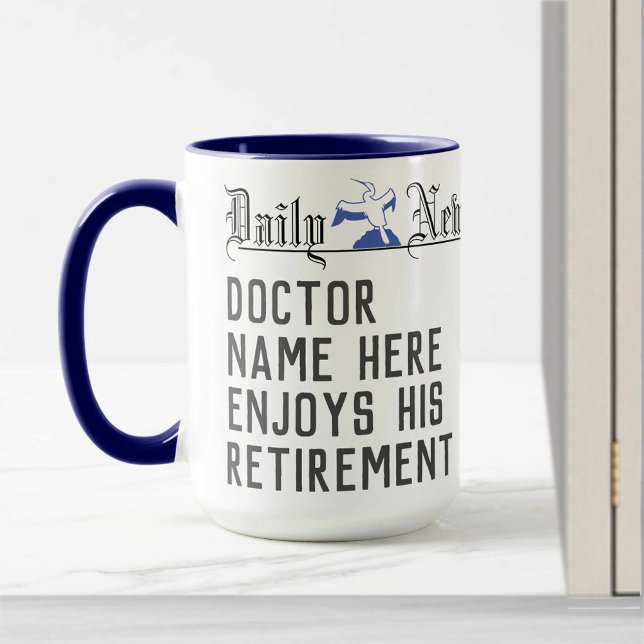 Mug de café de retraite de médecin à personnaliser (Créateur téléchargé)