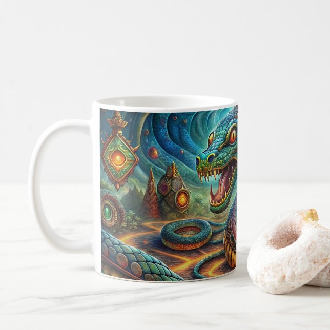 Mug de café de serpent d'origine commune (Avec donut)
