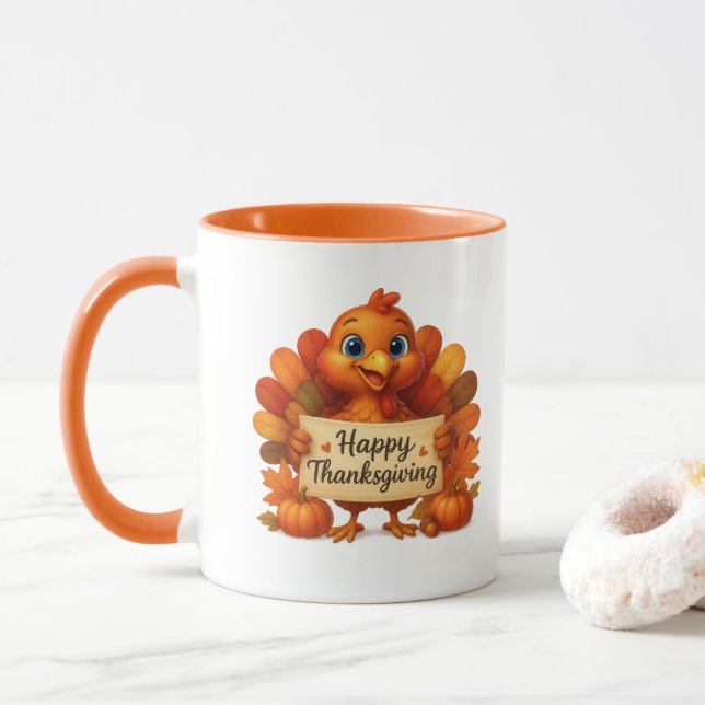 Mug de café de Thanksgiving (Avec donut)
