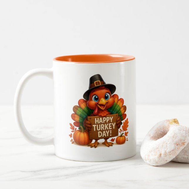 Mug de café de Thanksgiving (Avec donut)
