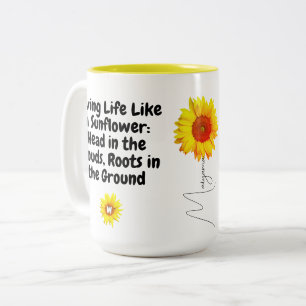 Mug de café de tournesol inspiré (citations unique