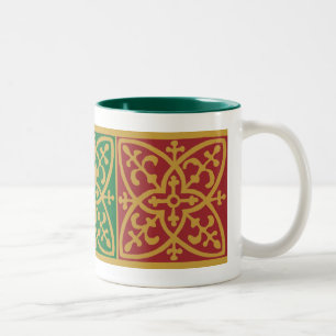 Mug de café de vacances gothique rouge et vert