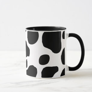 Mug de café de vache noir et blanc