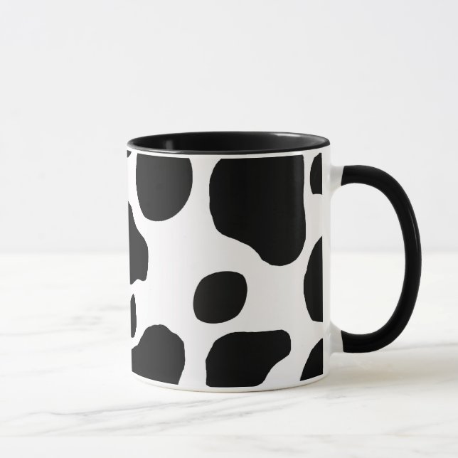 Mug de café de vache noir et blanc (Droite)