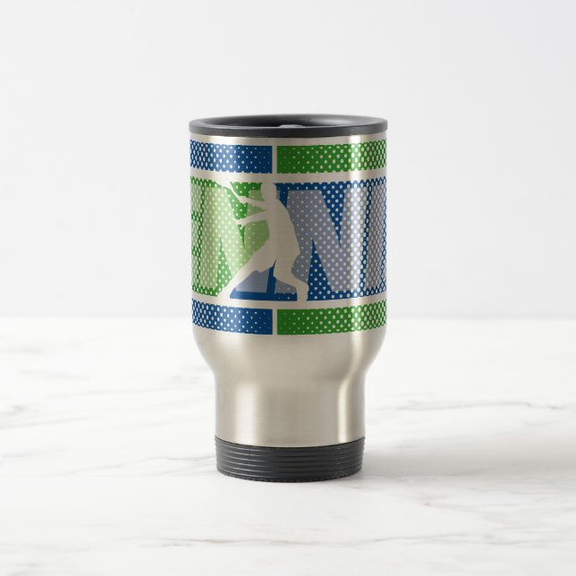 Mug de café de voyage de tennis avec design cool (Centre)