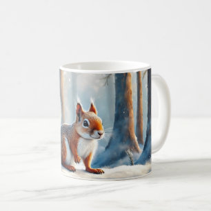 Mug de café d'écureuil d'hiver