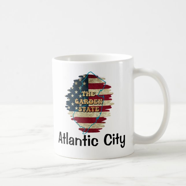 Mug de café d'état New Jersey personnalisé (Droite)