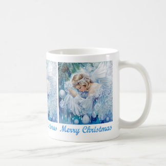 Mug de café d'hiver bleu