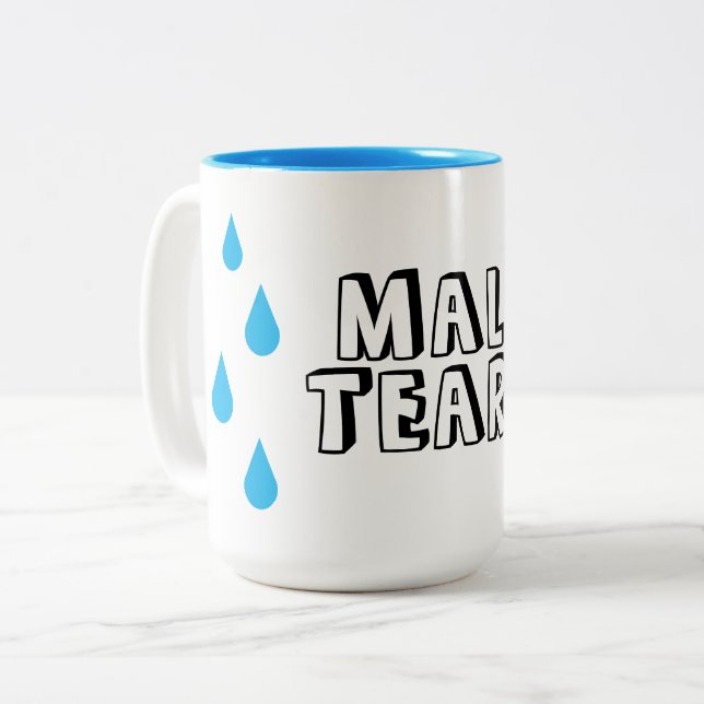 Mug de café drôle aux larmes masculines  (Devant gauche)