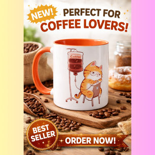 Mug de café drôle de chat orange mignon endormi