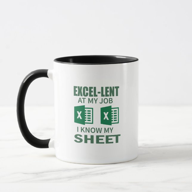 Mug de café drôle de feuille de calcul Excel pour  (Gauche)
