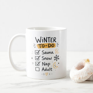 Mug de café drôle de sauna d'hiver de neige de sie