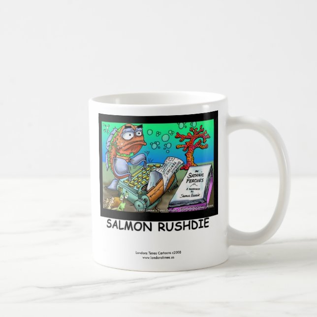 Mug de café drôle Salman Rushdie Poisson (Droite)