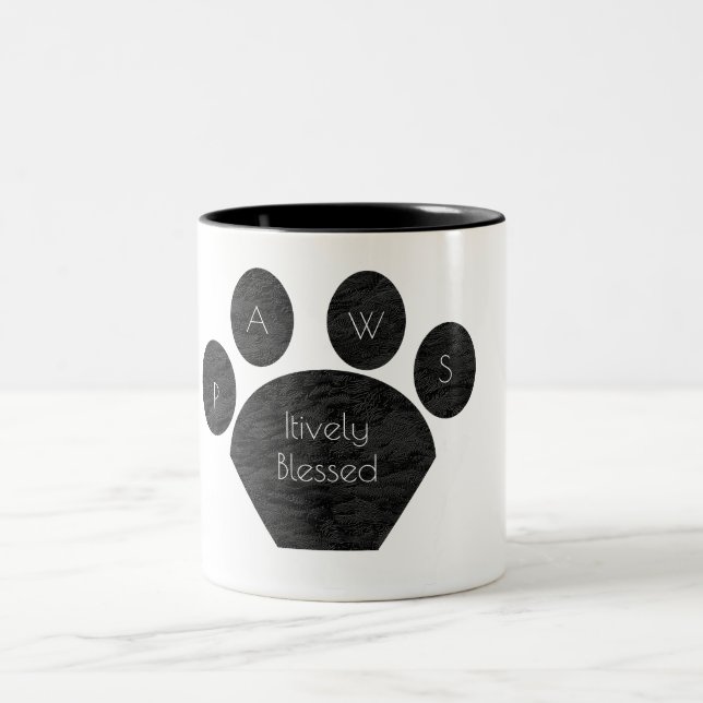 Mug de café Empreinte de patte pour animaux de com (Centre)