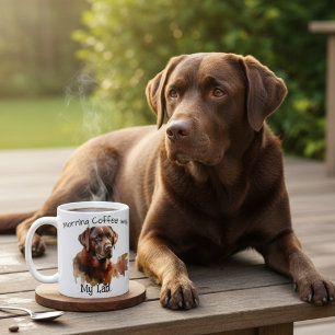 Mug de café en aquarelle personnalisé Labrador mar