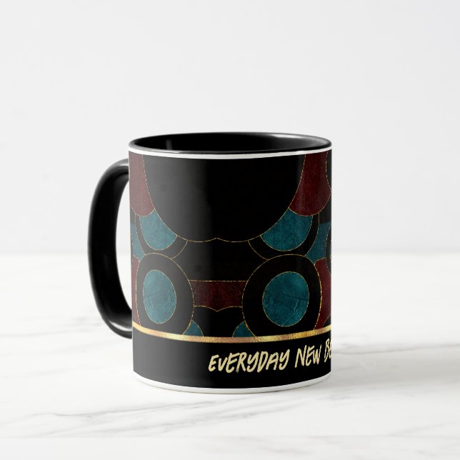 Mug de café en art géométrique abstrait (Devant gauche)