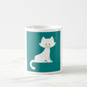 Mug de café en chat blanc