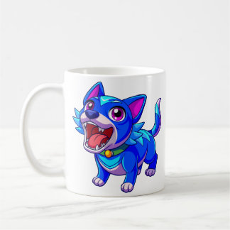 Mug de café en dentelle bleue