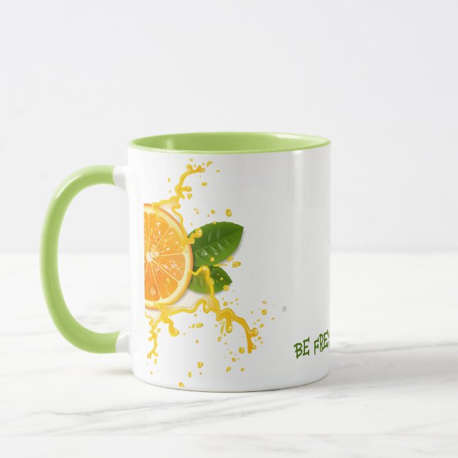 Mug de café en tranches de fruits orange (Gauche)