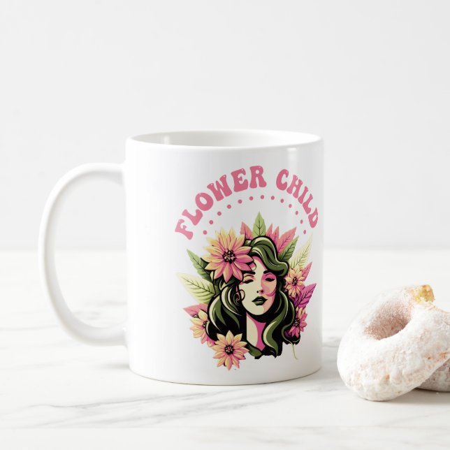 Mug de café enfant fleur (Avec donut)